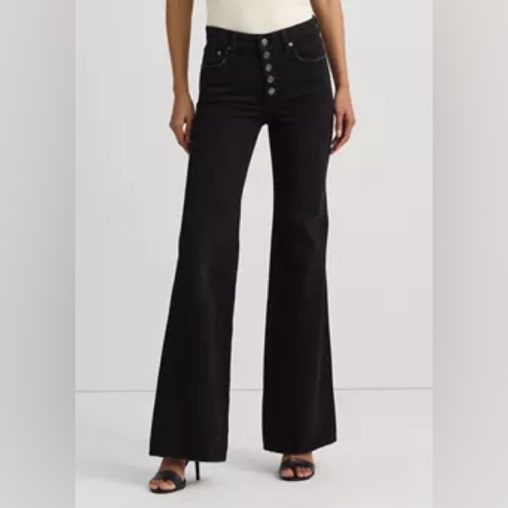 NWT Ralph Lauren Black High-Rise Flare Pants